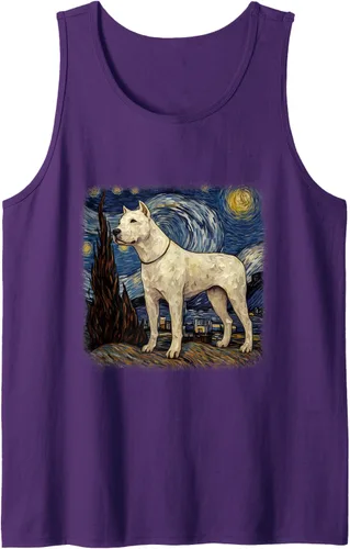 Vista 4 de Van gogh Dogo Argentino in starry night Tank Top