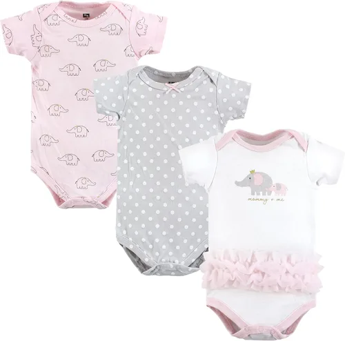 Vista 180 de Hudson Baby baby-girls Cotton Bodysuits 3-pack