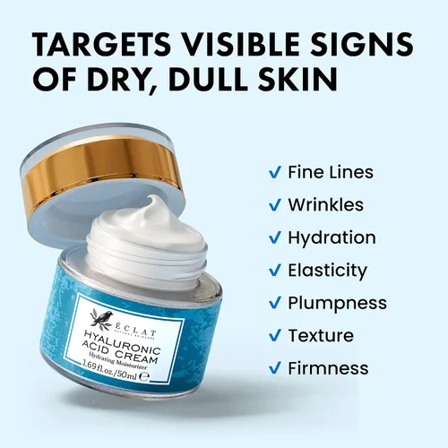 Vista 4 de Eclat Skincare Set de crema de noche de retinol + crema de ácido hialurónico - Crema hidratante de retinol con ácido hialurónico + crema hidratante