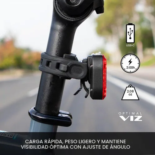 Vista 5 de NiteRider Lumina Micro 650 + Vmax+ 150 Combo de luces para bicicleta LED recargable por USB, conjunto de luces LED para bicicleta delantera