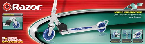 Vista 6 de Razor A3 Kick Scooter for Kids Ages 5+ - Larger Wheels, Front Suspension, Wheelie Bar, Lightweight, Foldable, Aluminum Frame, and Adjustable