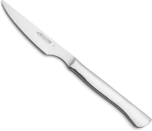 Vista 4 de ARCOS Cuchillo para carne no dentado de 4 pulgadas con borde liso para cortar y filetear carne. Hoja y mango de acero inoxidable Monoblock. Serie