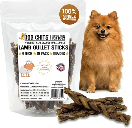 Vista 8 de Dog Chits Masticables de esófago de ternera para perros y cachorros – Todo natural de un solo ingrediente – Alto en proteínas, carne seca baja
