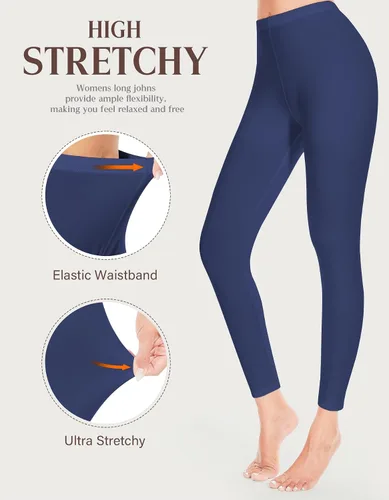 Vista 5 de YADIFEN Conjunto de ropa interior térmica para mujer, pantalones largos para mujer, capa base con forro polar, ropa interior larga, parte superior