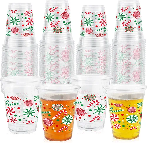 Vista 11 de ABURRORI 50 Piezas Vasos de Plástico de 12 Onzas Otoño Acción de Gracias, Vasos de Fiesta de Otoño Acción de Gracias con Estampado de Hoja de Arce