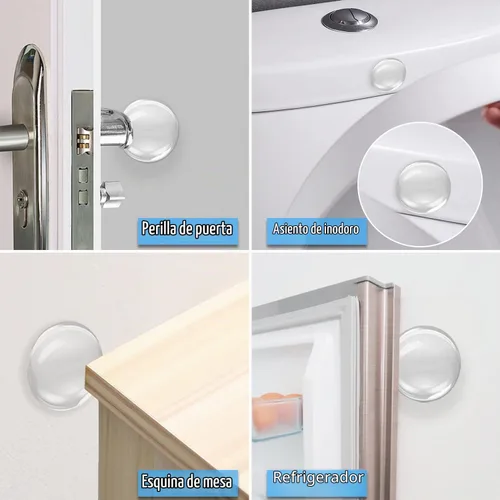 Vista 6 de Protector de pared para pomo de puerta Transparente