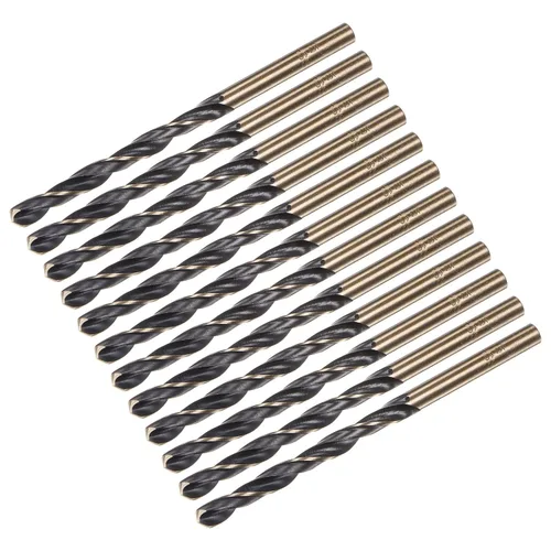 Vista 39 de uxcell Brocas Jobber de 0.118 in (0,118 pulgadas) de nitruro negro y oro recubierto de titanio M2 de alta velocidad (HSS) Brocas helicoidales