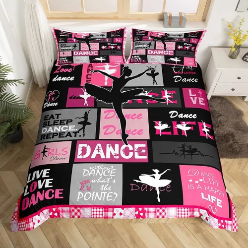 Vista 31 de Juego de funda de edredón de dibujos animados con lazo, tamaño individual, juego de ropa de cama a cuadros geométricos coloridos, decoración