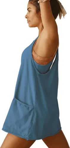 Vista 5 de Vestido atlético para mujer con pantalones cortos incorporados, mini vestido de entrenamiento deportivo para golf, verano 2024