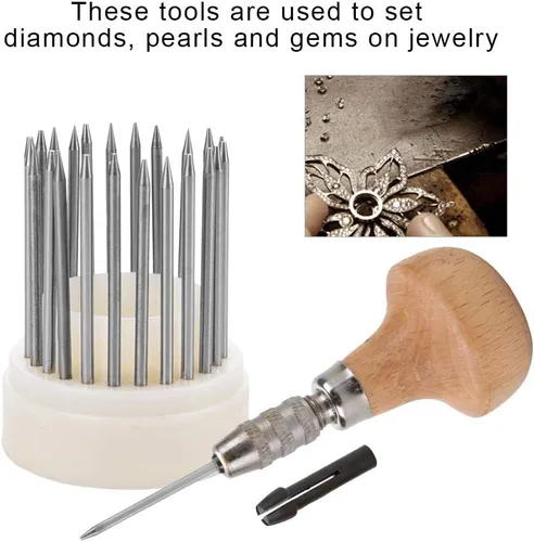 Vista 6 de Salmue Juego de herramientas de cuentas, 23 piezas de herramientas de abalorios de ajuste de diamante, kit de herramientas para hacer joyas, cuentas