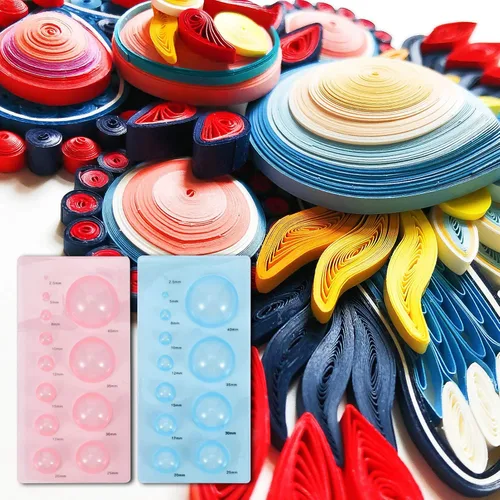Vista 8 de 4 Uds. Herramientas de papel Quilling 3D Domes Half Ball Mold Plastic Mini Quilling Mold para DIY Paper Craft Tool