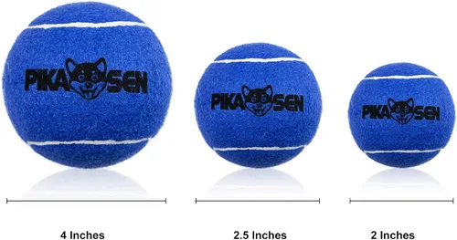 Vista 2 de Pelotas de tenis chirriantes para jugar con mascotas en 3 tamaños, pelotas fuertes de primera calidad para perros y cachorros para entrenar, jugar