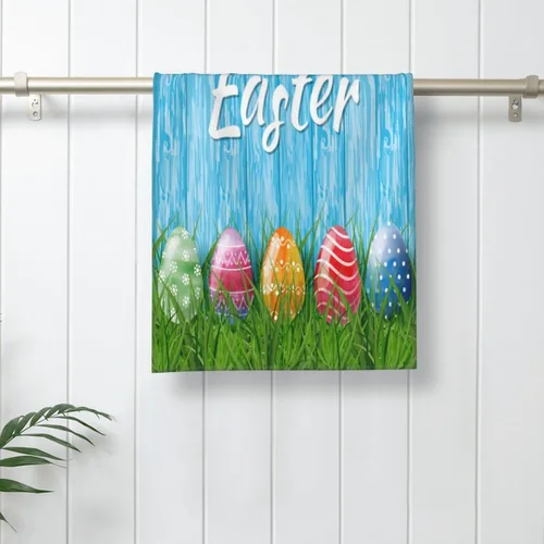 Vista 4 de Divertidos toallas de mano suaves de conejo de Pascua, toalla de baño, decorativa, multiusos para yoga, baño, hotel, gimnasio, 12 x 27.5 pulgadas