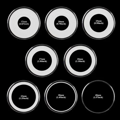 Vista 5 de Utron 60P Cápsulas de Plástico Transparente para Monedas de 40mm, Portamonedas de Dólar, Almacenamiento de Monedas de Plata para Coleccionistas
