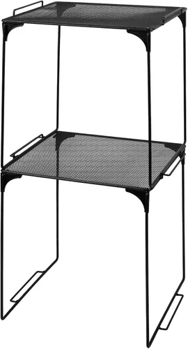 Vista 24 de Estante organizador de casillero apilable extra para casillero escolar, organizador de armario de almacenamiento, accesorios adecuados para la Negro