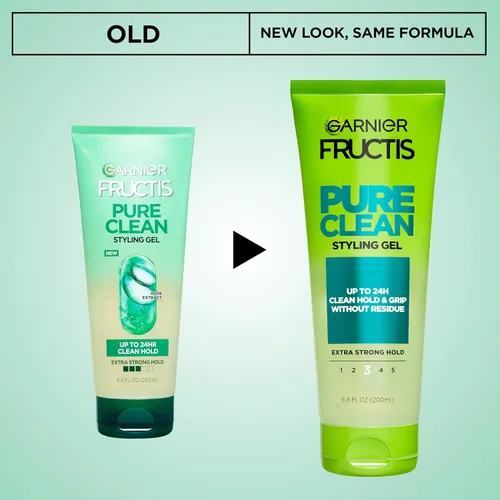 Vista 2 de Gel de peinado Garnier Fructis Style Pure Clean 6.8 fl oz, 1 unidad, (el empaque puede variar)