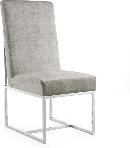 Vista 13 de Manhattan Comfort Element Modern - Juego de 1 sillas de comedor de terciopelo con espuma de alta densidad, marco de acero inoxidable con acabado