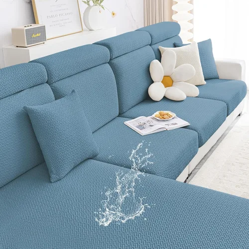 Vista 12 de Smiry Fundas de cojín impermeables para sofá, fundas de cojín elásticas de jacquard grueso, funda de asiento lavable, protector elástico de muebles