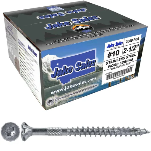 Vista 274 de 8 x 1 revestimiento exterior recubierto de bronce, tornillo de madera multiusos compatible con ACQ, cabeza plana Torx/Star Drive de 1 libra, 288