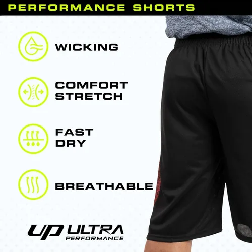 Vista 6 de Ultra Performance Paquete de 5 pantalones cortos para hombre, pantalones cortos atléticos de gimnasio, pantalones cortos de baloncesto para hombres