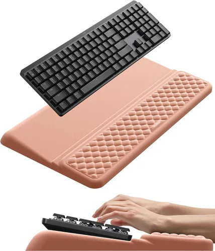 Vista 17 de Vaydeer Reposamuñecas de teclado mediano para computadora, soporte de teclado de espuma viscoelástica suave con soporte de muñeca para teclado