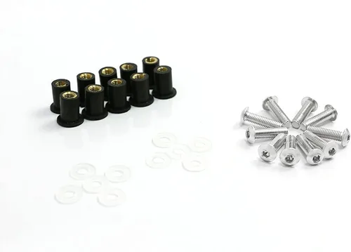 Vista 4 de Kit de pernos tornillos tuercas arandelas clips parabrisas pernos para ER6F 2008 2014 2015 16 17 18 2019 NINJA 650R parabrisas pernos tornillos kits
