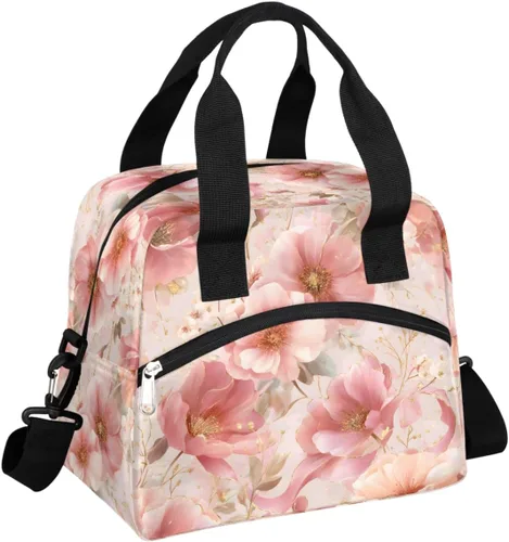 Vista 34 de Pardick Bolsa de almuerzo aislada con diseño de galaxia colorida para mujeres y hombres y adultos, con purpurina, grande, hielera, térmica A01