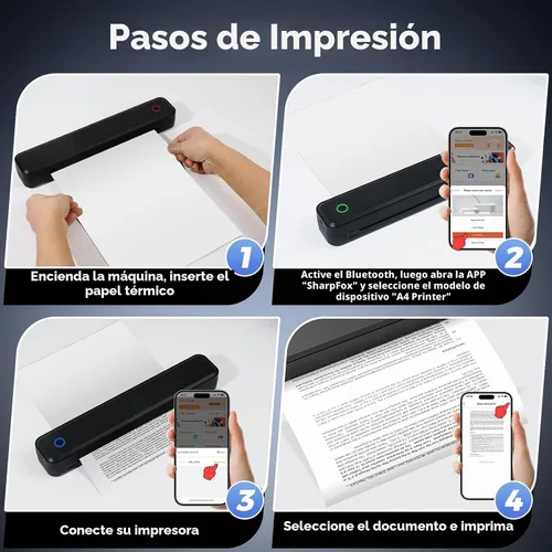 Vista 6 de Impresora térmica portátil 2 en 1, impresora de la plantilla del tatuaje