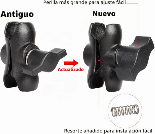Vista 3 de Brazo de doble enchufe de aleación de aluminio compatible con soportes RAM tamaño B componentes de bola de 1 pulgada, se adapta a todos