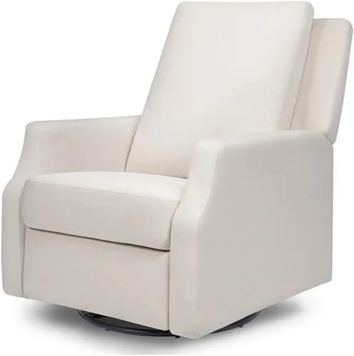 Vista 11 de Namesake Crewe - Silla reclinable para guardería con giro de 360°, color marfil Boucle marfil con base de madera clara