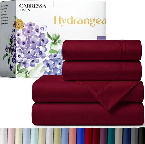 Vista 45 de Carressa Linen - Juego de sábanas 100% algodón de 600 hilos