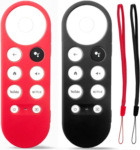 Vista 8 de Paquete de 2 fundas para control remoto brillante compatibles con Chromecast con control remoto de voz Google TV 4K 2020 / HD 2022 – Funda