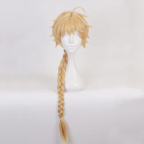 Vista 4 de Genshin Impact - Peluca de cosplay para adultos, resistente al calor, pelucas de fiesta de disfraces de Halloween + gorra de peluca