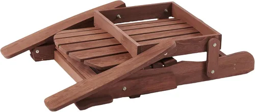 Vista 5 de Oversize Wooden Outdoor Folding Adirondack Chair – Pre-Assembled BackRest & SeatBoard for Garden, Backyard, Porch, Pool, Deck, Firepit – Sturdy Brown