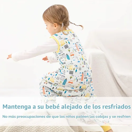 Vista 5 de WONDAY Toddler Sleep Sacks, Sleeveless Sleep Sack with Legs 12M-5T Coche