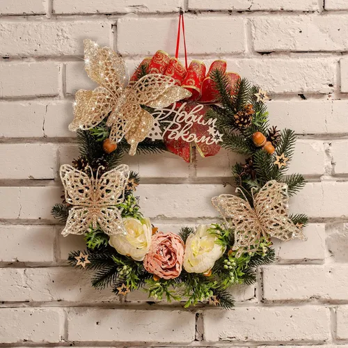 Vista 5 de Liliful 32 piezas de adorno de mariposa de purpurina navideña con clip, mariposa hueca, decoración de Navidad artificial, adorno colgante con clip