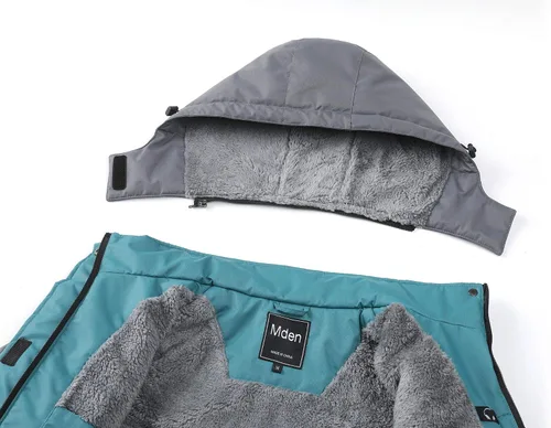 Vista 5 de Mden Chaqueta de esquí impermeable para mujer, resistente al viento, con aislamiento de forro polar