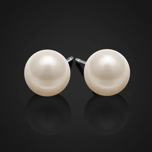 Vista 5 de Jewlldeen Pearl Earrings for women,Plated Sterling Silver 925 Studs, Round Stud Jewelry,Simulated Shell Pearl Earrings