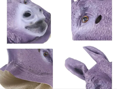 Vista 7 de Máscara de látex de burro para Halloween para fiesta de adultos (01)