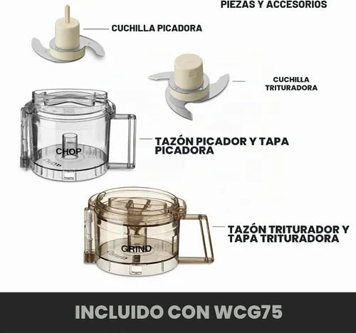 Vista 5 de Waring (WCG75) Procesador de alimentos de 3 tazas