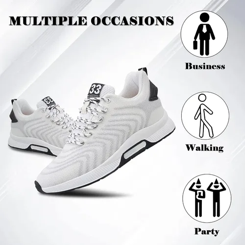 Vista 5 de Recyphi Men's Invisible Height Increasing Elevator Shoes Lightweight Sport Shoes Height-Boosting Fashion Sneakers 2.4" Taller