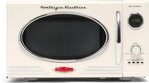 Vista 23 de Nostalgia Retro - Horno de microondas para encimera - Incluye 12 ajustes preprogramados y reloj digital - 0.9 pies cúbicos - 800 vatios - Amarillo