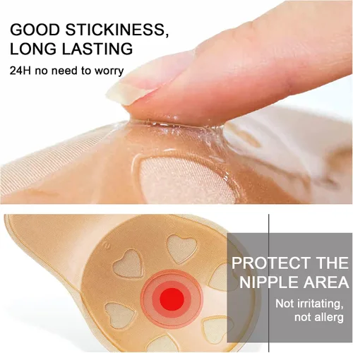 Vista 4 de 2 Pairs Sticky Bra, Backless Strapless Bra, Reusable Invisible Bra, Invisible Lift up Strapless Bra for Big Busted Women