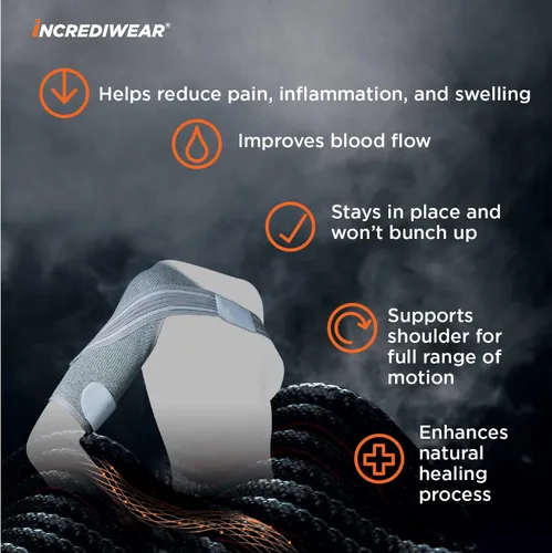 Vista 4 de Incrediwear Soporte de hombro para hombres y mujeres – Soporte de hombro para la recuperación de hombros y alivio del dolor de hombro, reduce