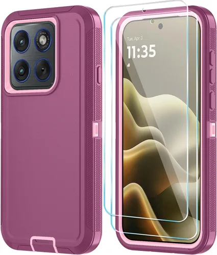 Vista 19 de Qinmay Funda para teléfono Motorola Moto Edge 5G 2026, color negro y gris NegroGris