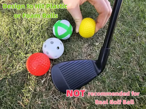 Vista 5 de Club de juego de astillado de golf, eje de metal retráctil, juego de golf de velcro, club de plástico para jóvenes, adultos, para entrenamiento