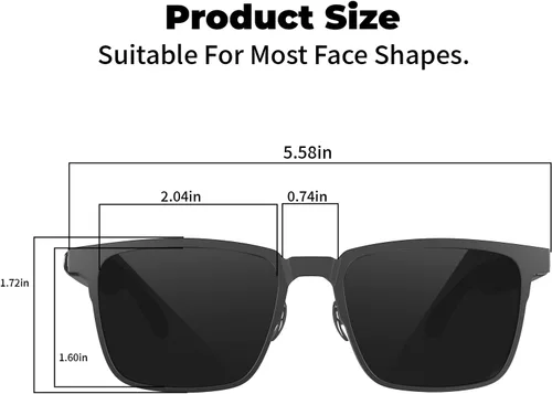 Vista 2 de Lentes inteligentes con altavoces Bluetooth, gafas de audio de oído abierto con clip magnético polarizado, bloqueo de luz azul, IPX56 impermeable