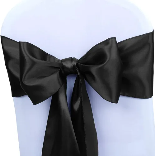 Vista 10 de Babenest Bandas de satén para silla, 50 lazos mejorados para silla, lazos para bodas, banquetes, fiestas, Pascua, Navidad, baby shower, decoración