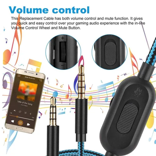Vista 4 de ZEZEFUFU Cable estéreo de repuesto de 0.138 in para auriculares de audio para Astro A10 A40 A30 Gaming Headset