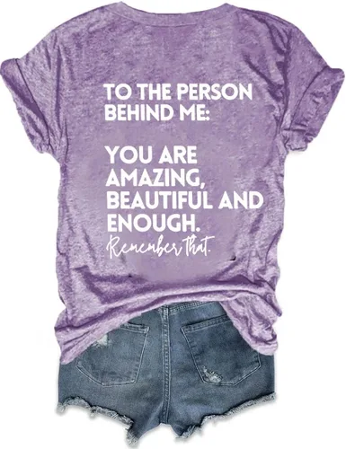 Vista 2 de Camiseta con texto en inglés You are Amazing Beautiful and Enough You are Amazing Beautiful and Enough con texto en inglés You are Amazing Beautiful